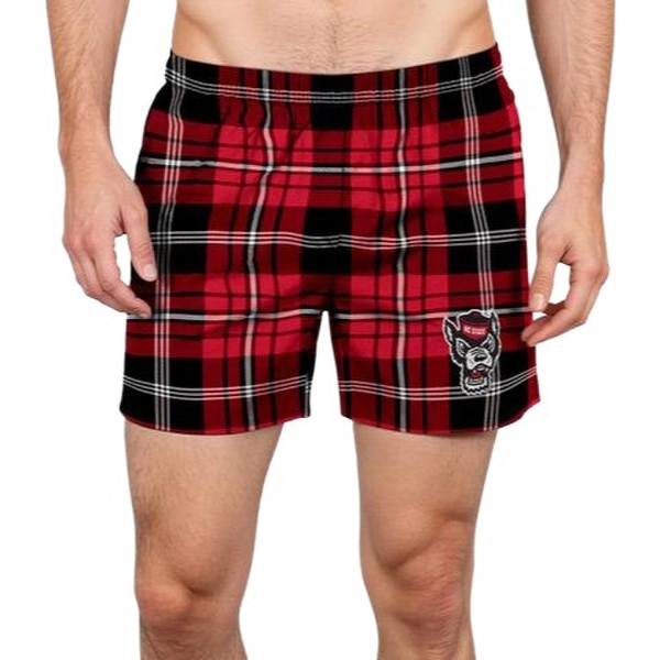 Black/Red Men's Peak Flannel Shorts